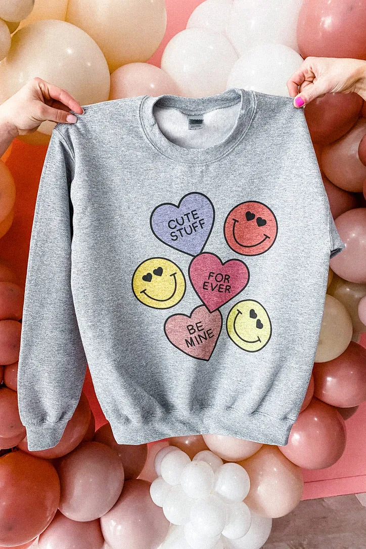 Cute Stuff Hearts Graphic Sweatshirt