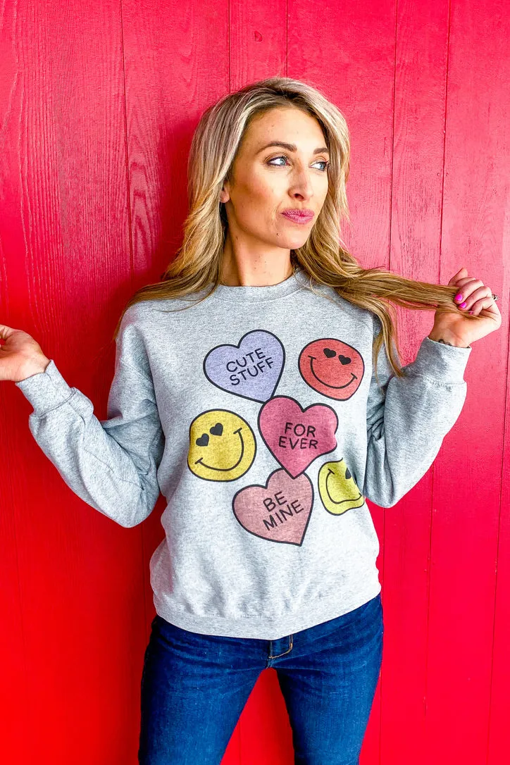 Cute Stuff Hearts Graphic Sweatshirt