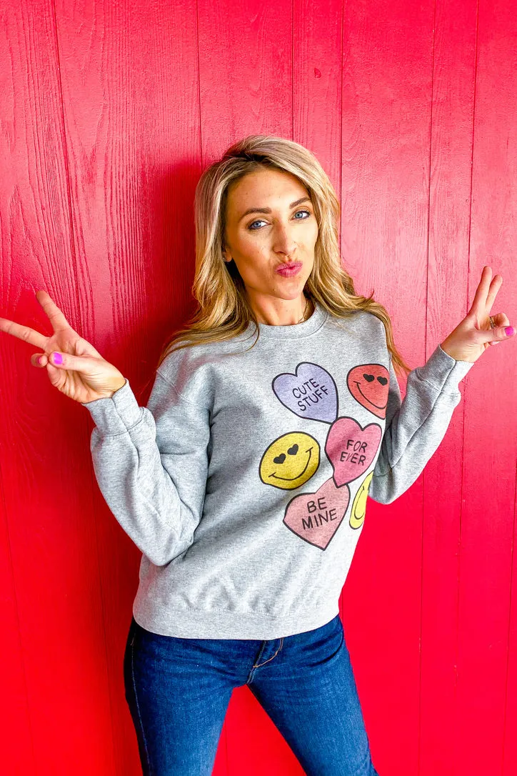 Cute Stuff Hearts Graphic Sweatshirt