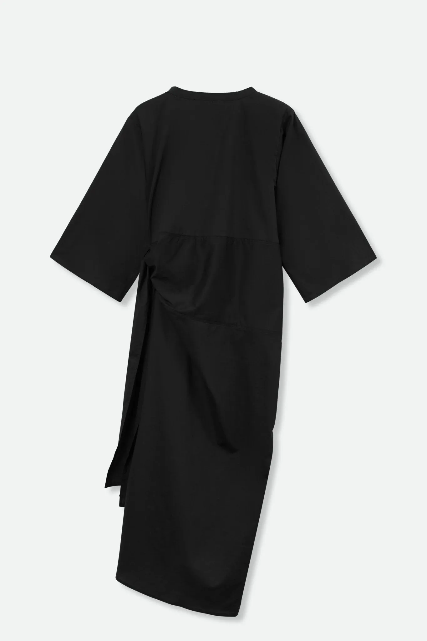 DANA CREW NECK SIDE TIE DRESS IN ITALIAN COTTON