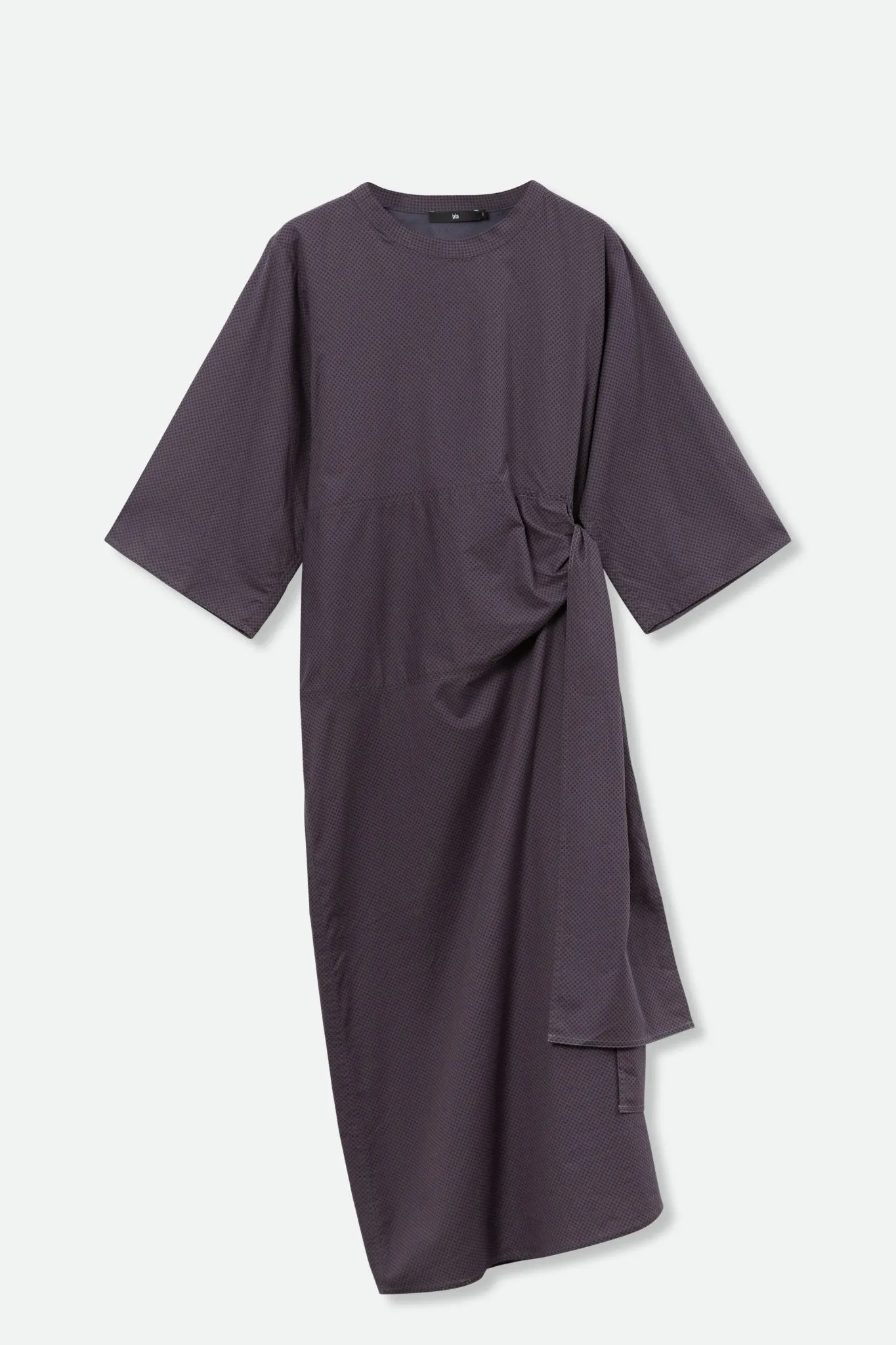 DANA CREW NECK SIDE TIE DRESS IN ITALIAN COTTON