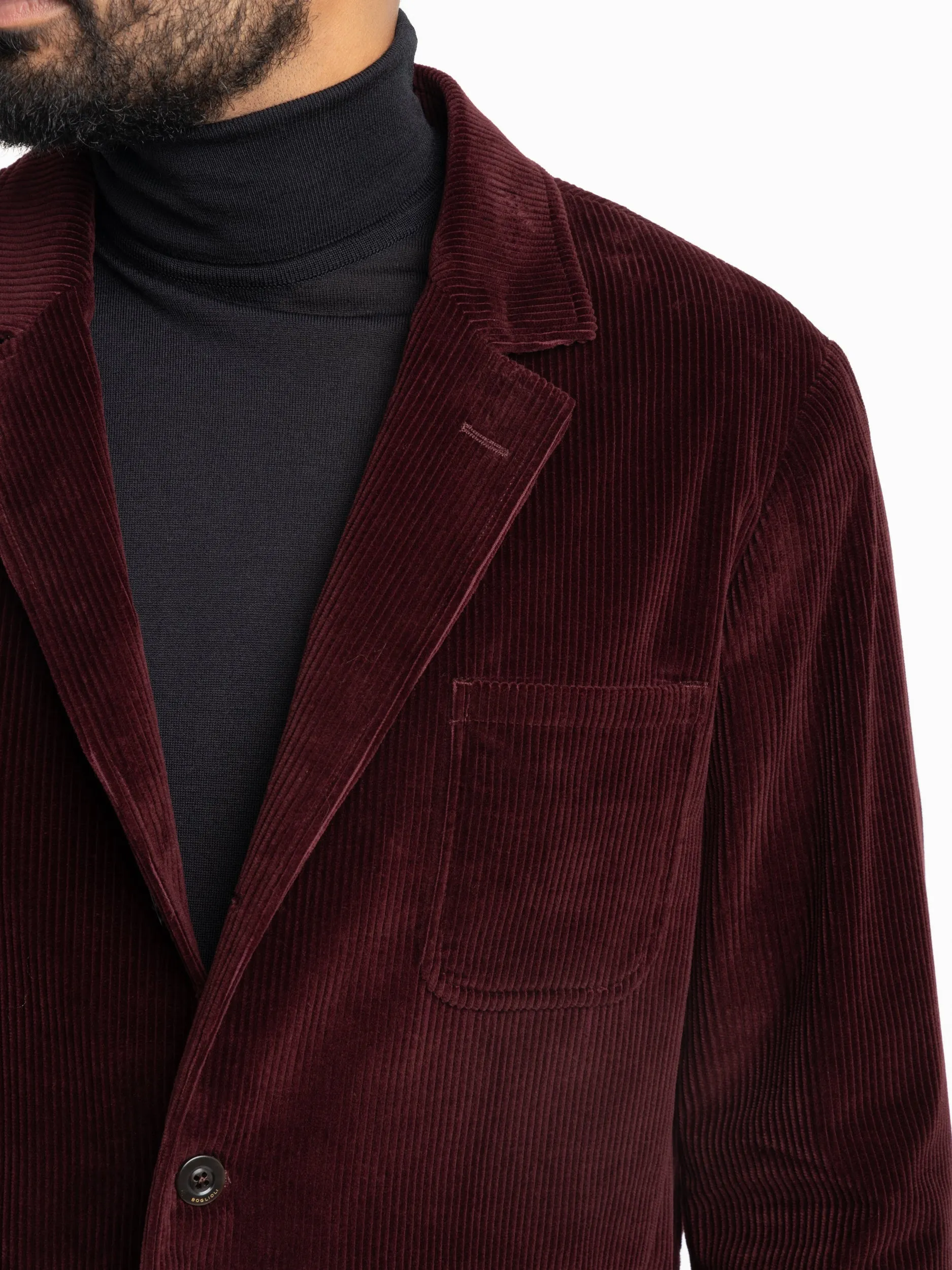 Dark Red Corduroy Sport Jacket