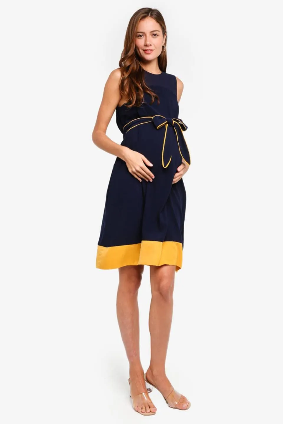 Delicia Sleeveless Nursing Dress Navy