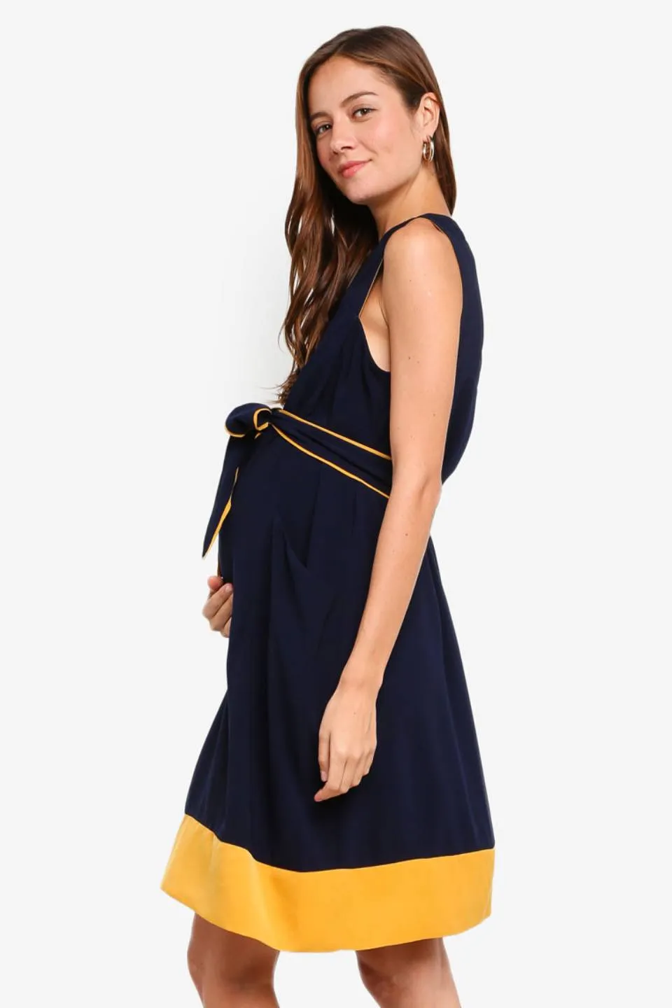 Delicia Sleeveless Nursing Dress Navy