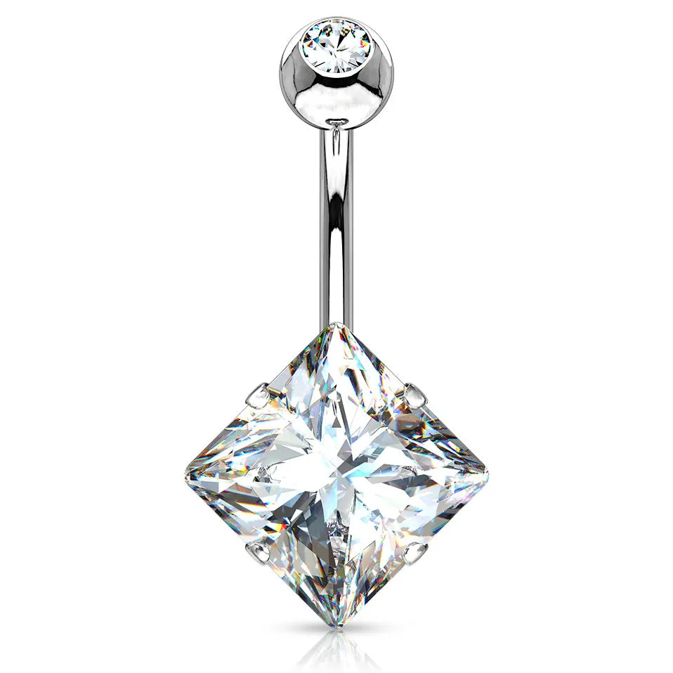 Diamanté Solitaire Belly Ring