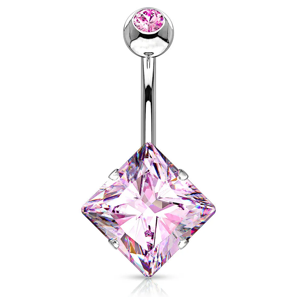 Diamanté Solitaire Belly Ring