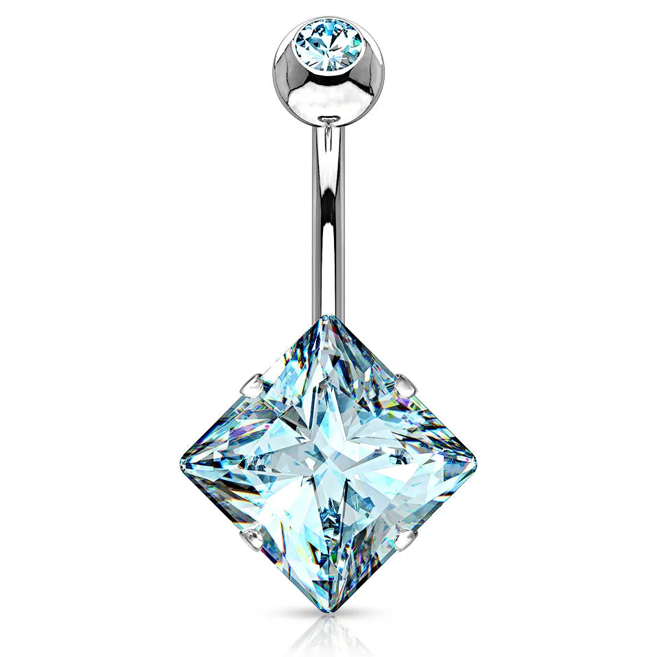 Diamanté Solitaire Belly Ring