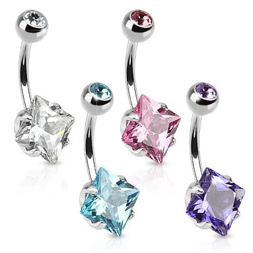 Diamanté Solitaire Belly Ring