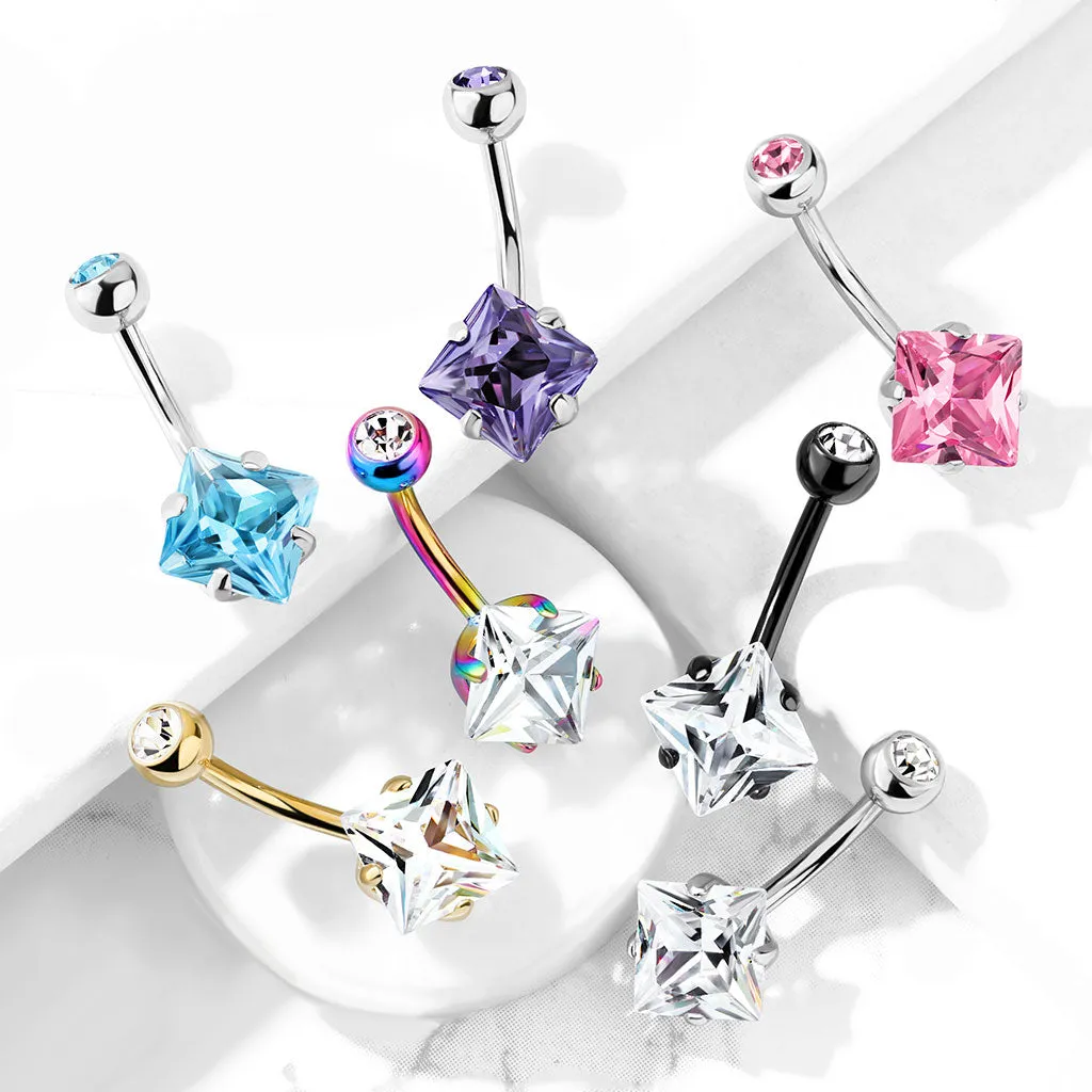 Diamanté Solitaire Belly Ring