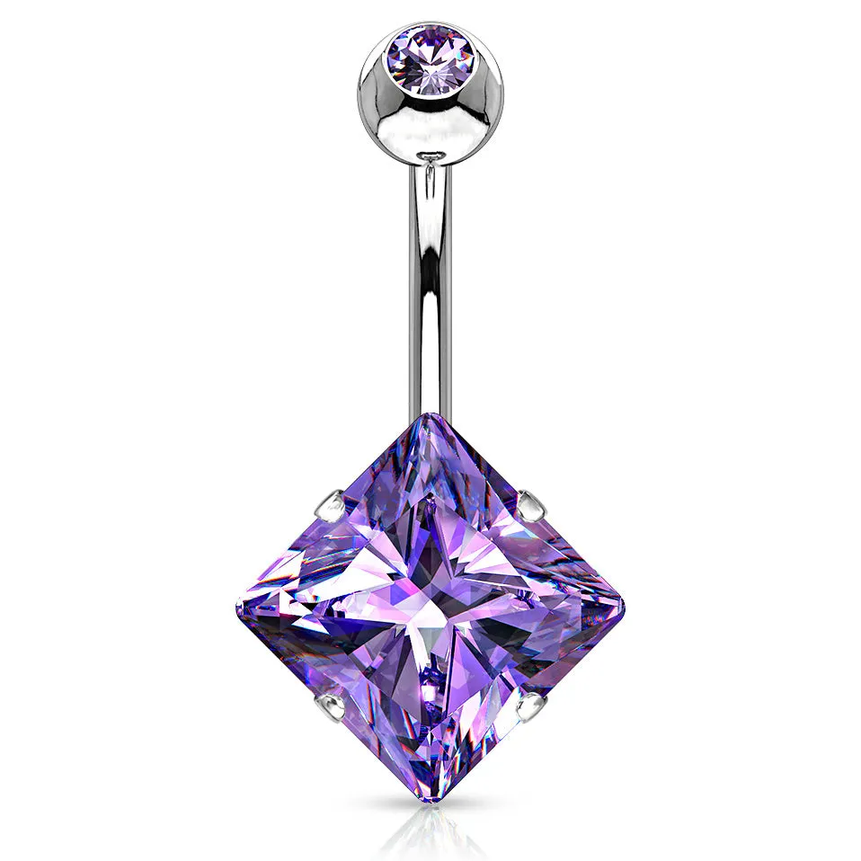 Diamanté Solitaire Belly Ring