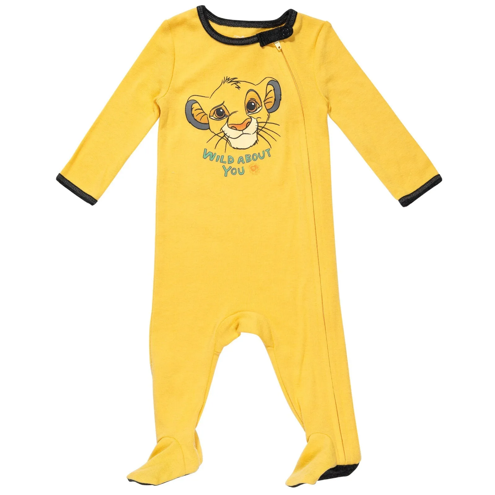 Disney Lion King Simba 2 Pack Zip Up Snap Sleep N' Play Coveralls