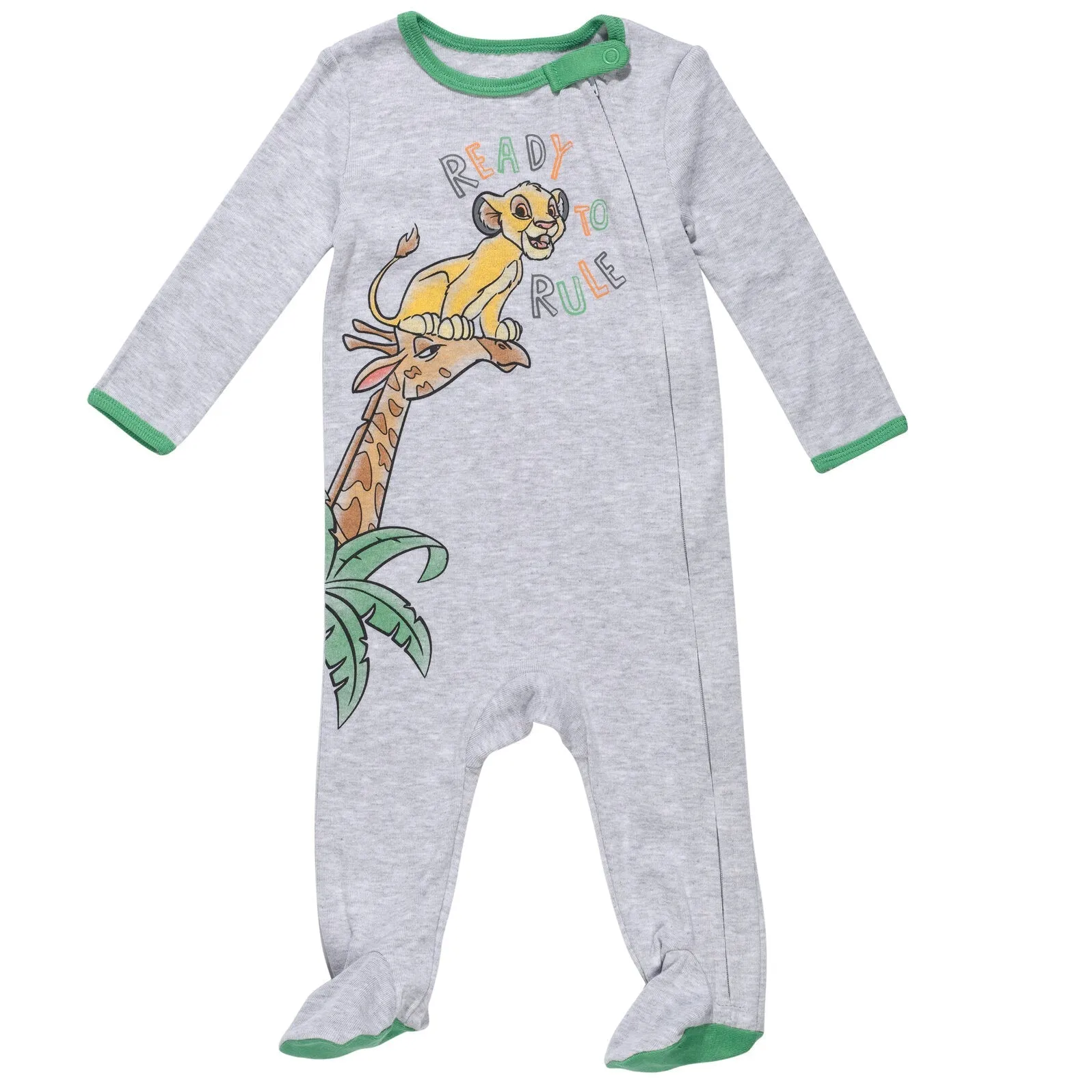 Disney Lion King Simba 2 Pack Zip Up Snap Sleep N' Play Coveralls