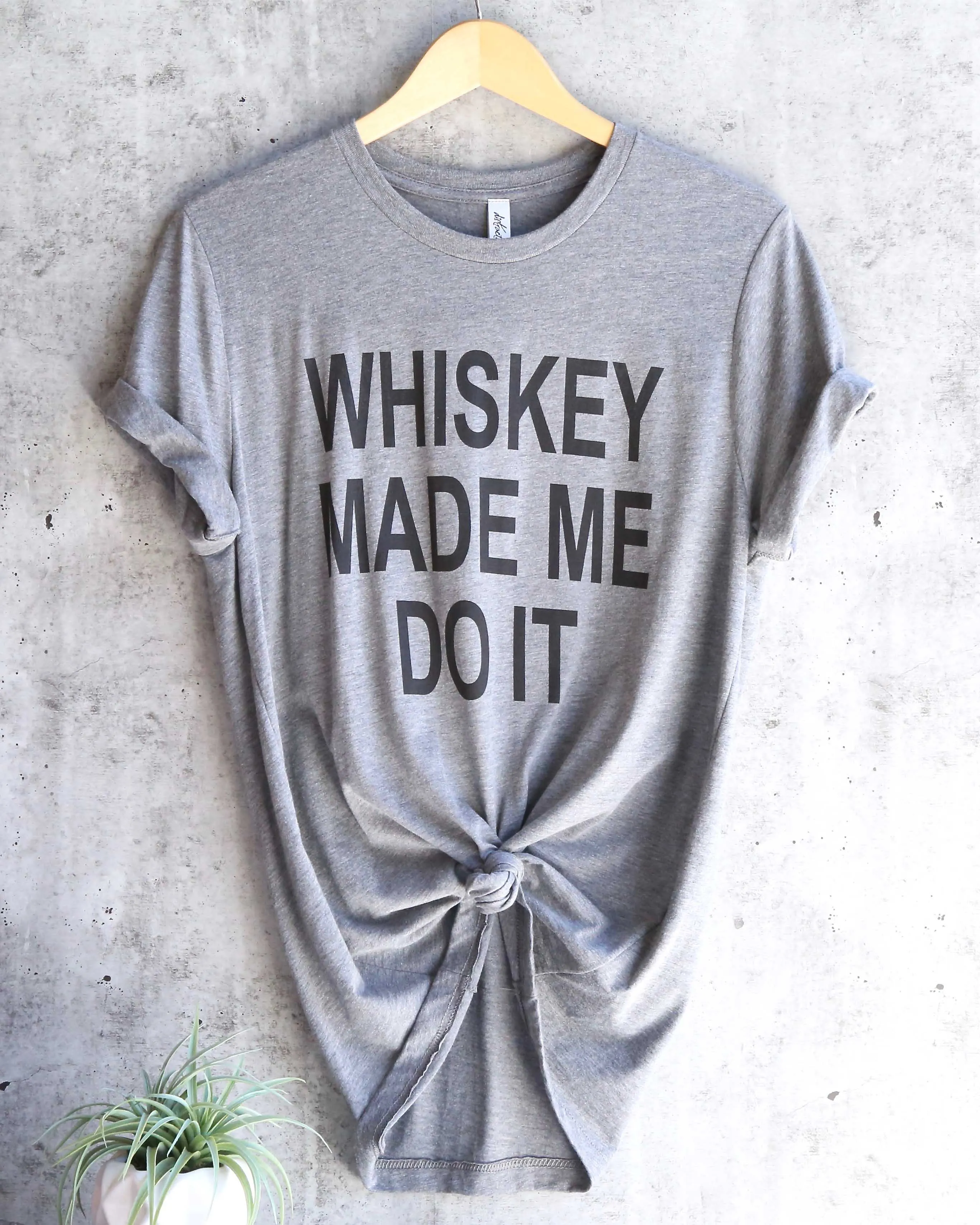 Distracted - Whiskey Made Me Do It Unisex Triblend Graphic Tee in Grey/Black