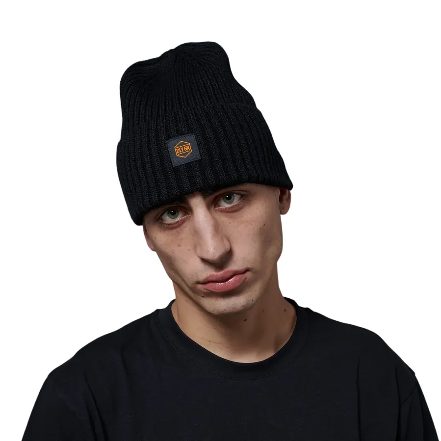 Dolly Noire Logo Label Beanie BE333-HF-01 black-orange