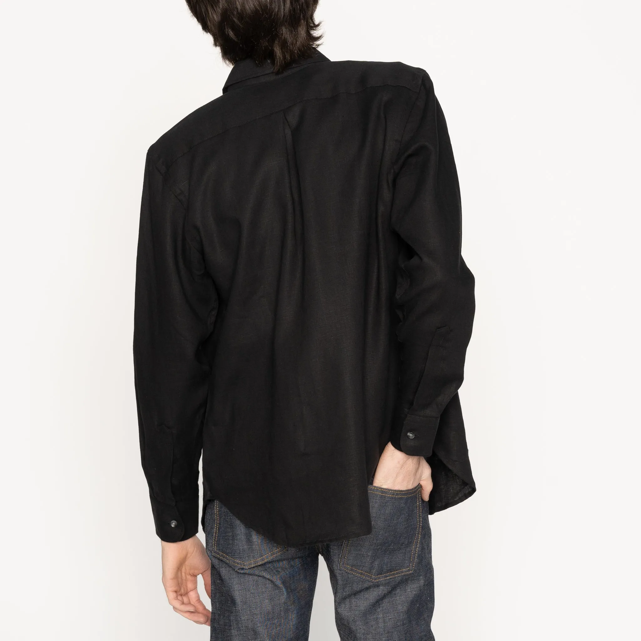 Easy Shirt - French Linen Fine Canvas - Black