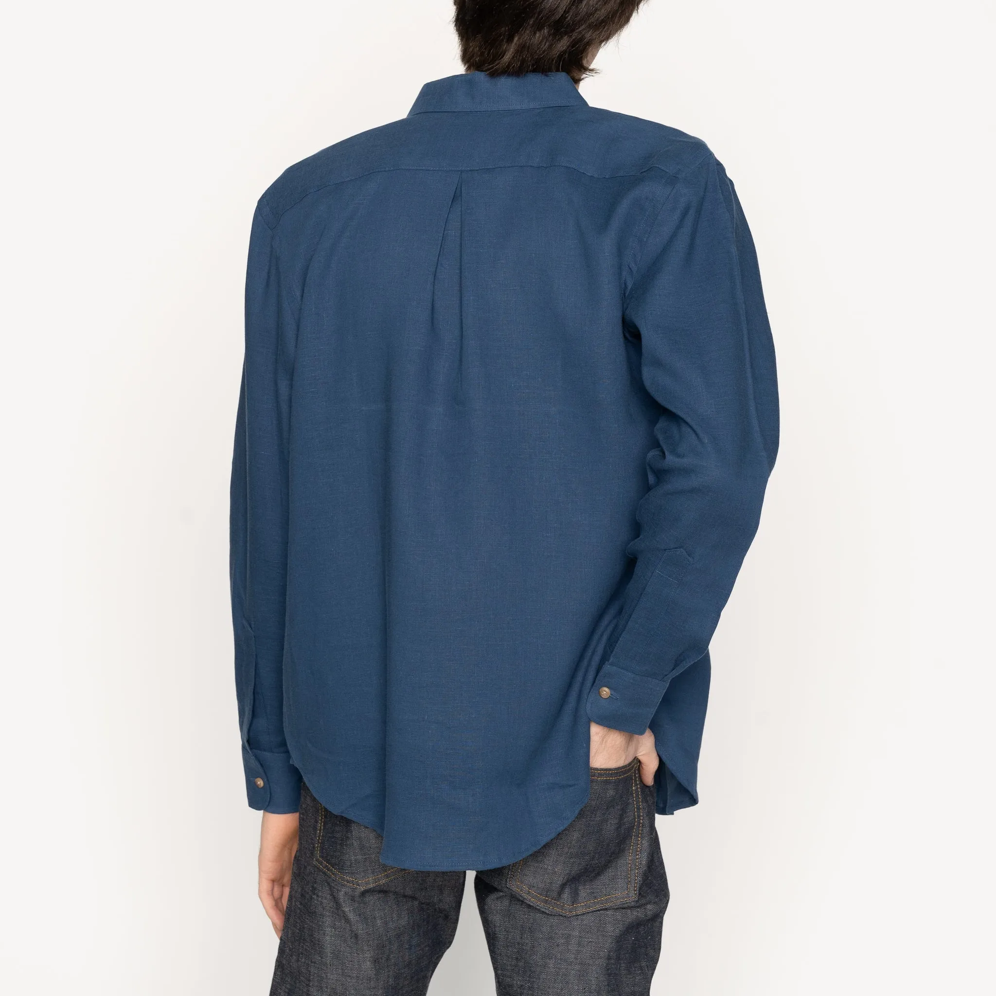 Easy Shirt - French Linen Fine Canvas - Blue