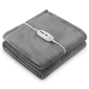 Electric Blanket Heated Throw with 4 Heating Levels & 1-10 Hours Auto Off, Double-Sided Soft Flannel Blanket 62 x 84 with Fast Heating & Machine Washable, Home Office Use