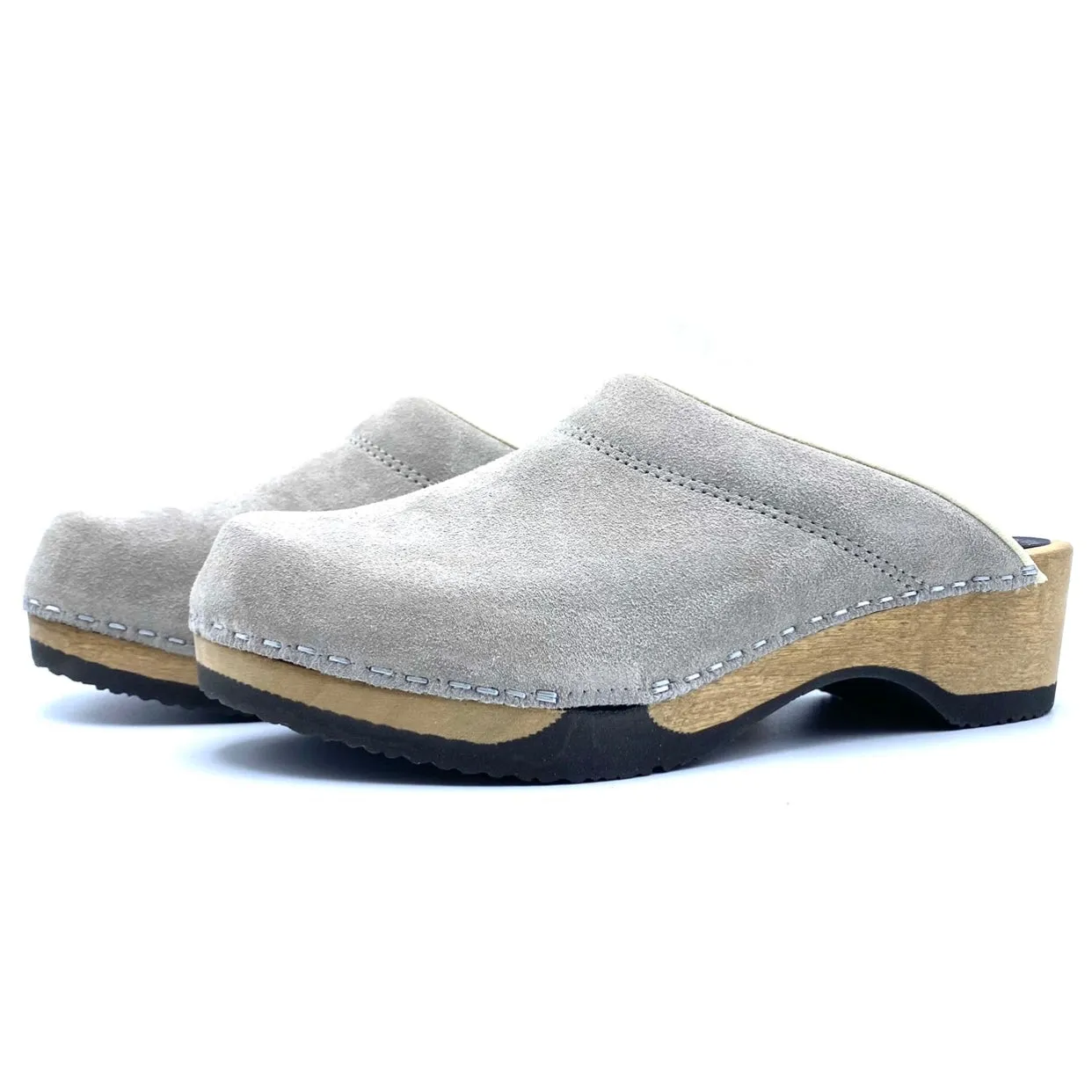 Embla Clogs | Premium Italian Suede Grey