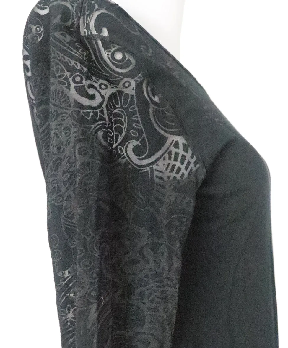 Etro Black Paisley Illusion Top sz 8