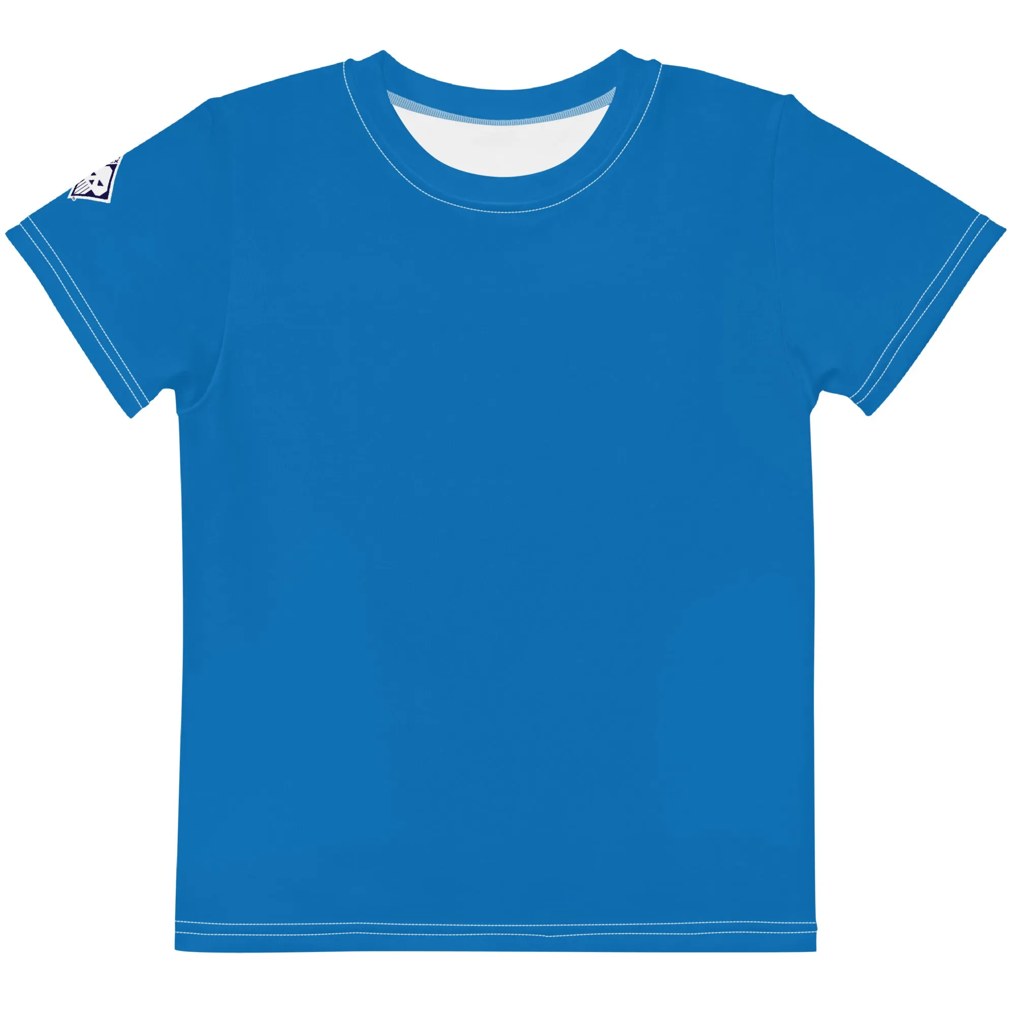 Everyday Performance: Girls Short Sleeve Solid Color Rash Guard - Azul