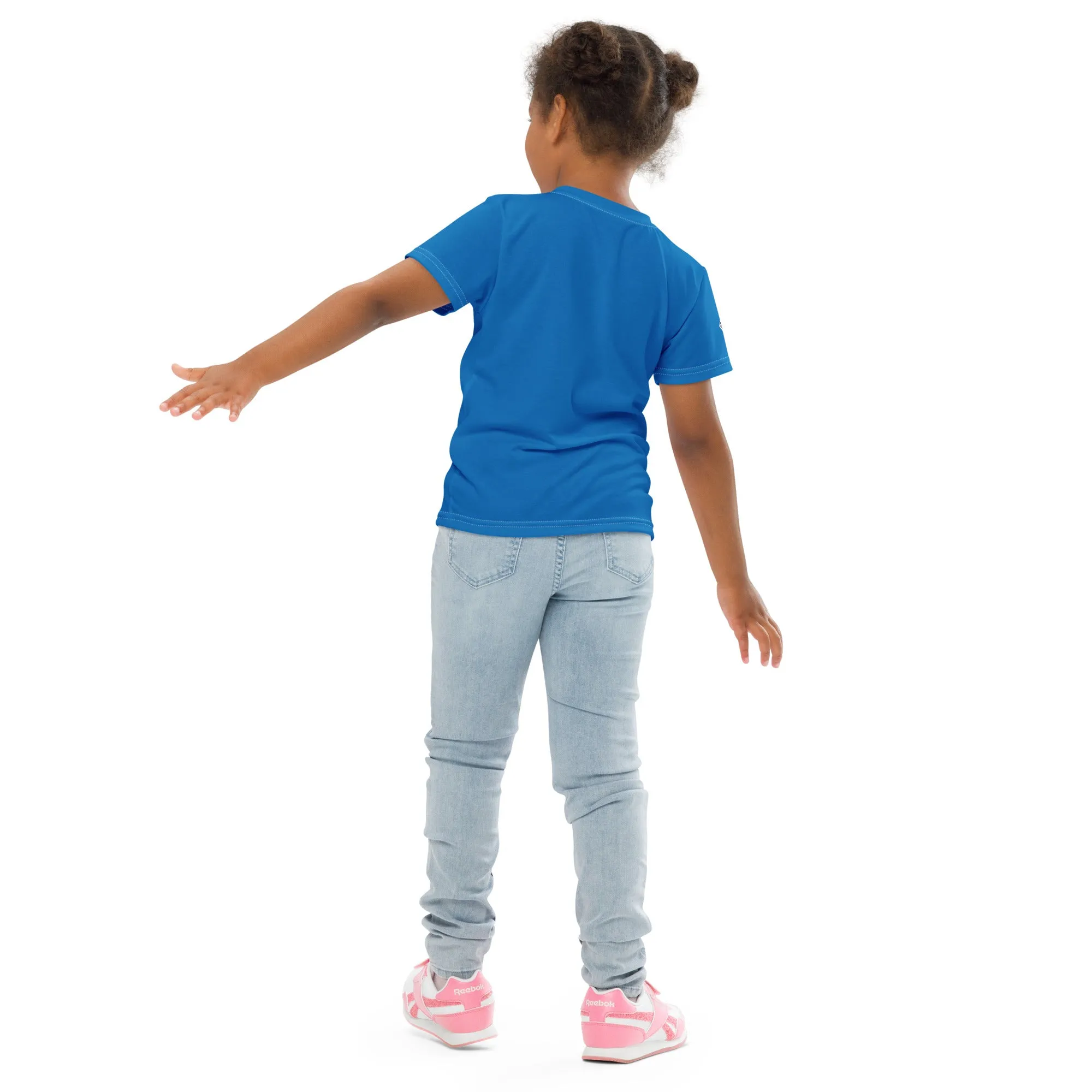 Everyday Performance: Girls Short Sleeve Solid Color Rash Guard - Azul