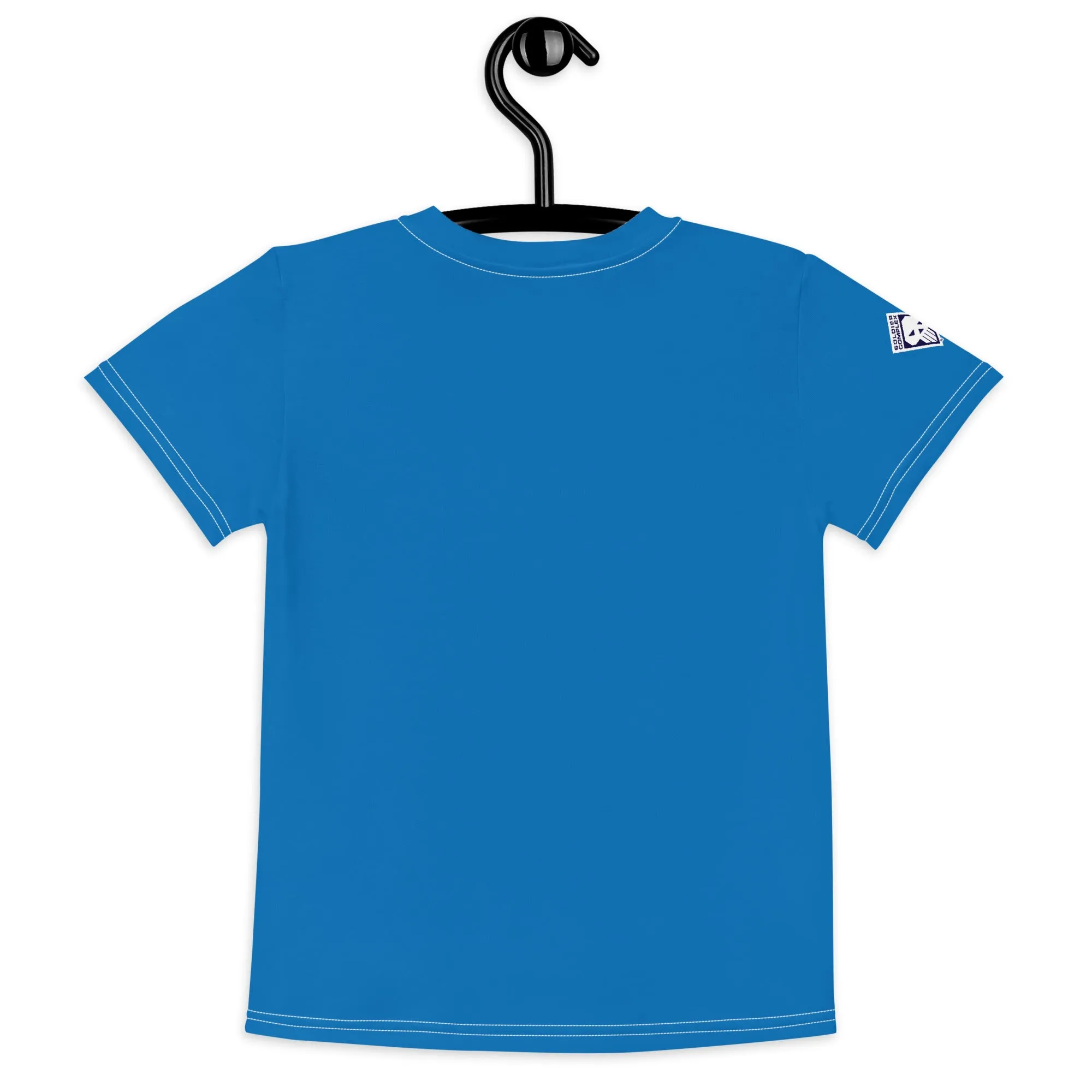 Everyday Performance: Girls Short Sleeve Solid Color Rash Guard - Azul