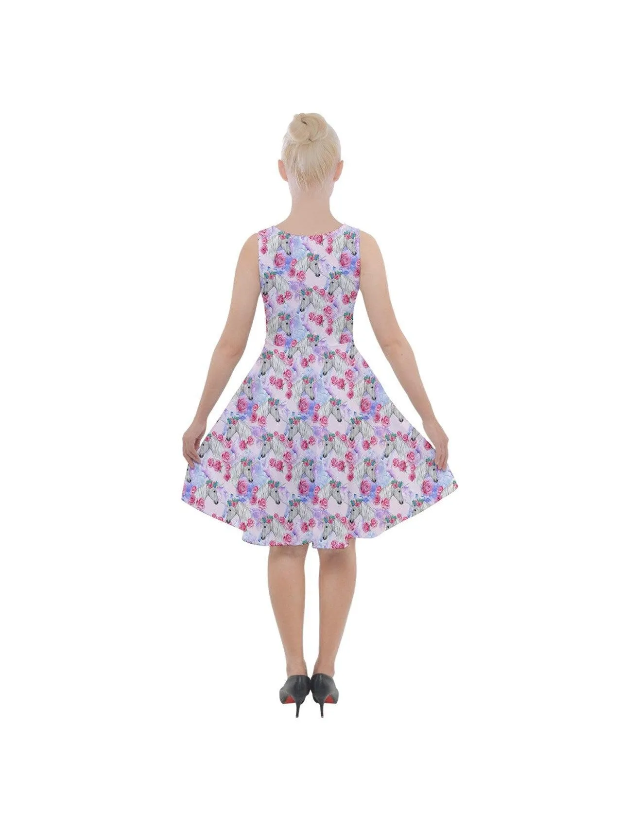 Fantasy Unicorns Knee Length Skater Dress With Pockets