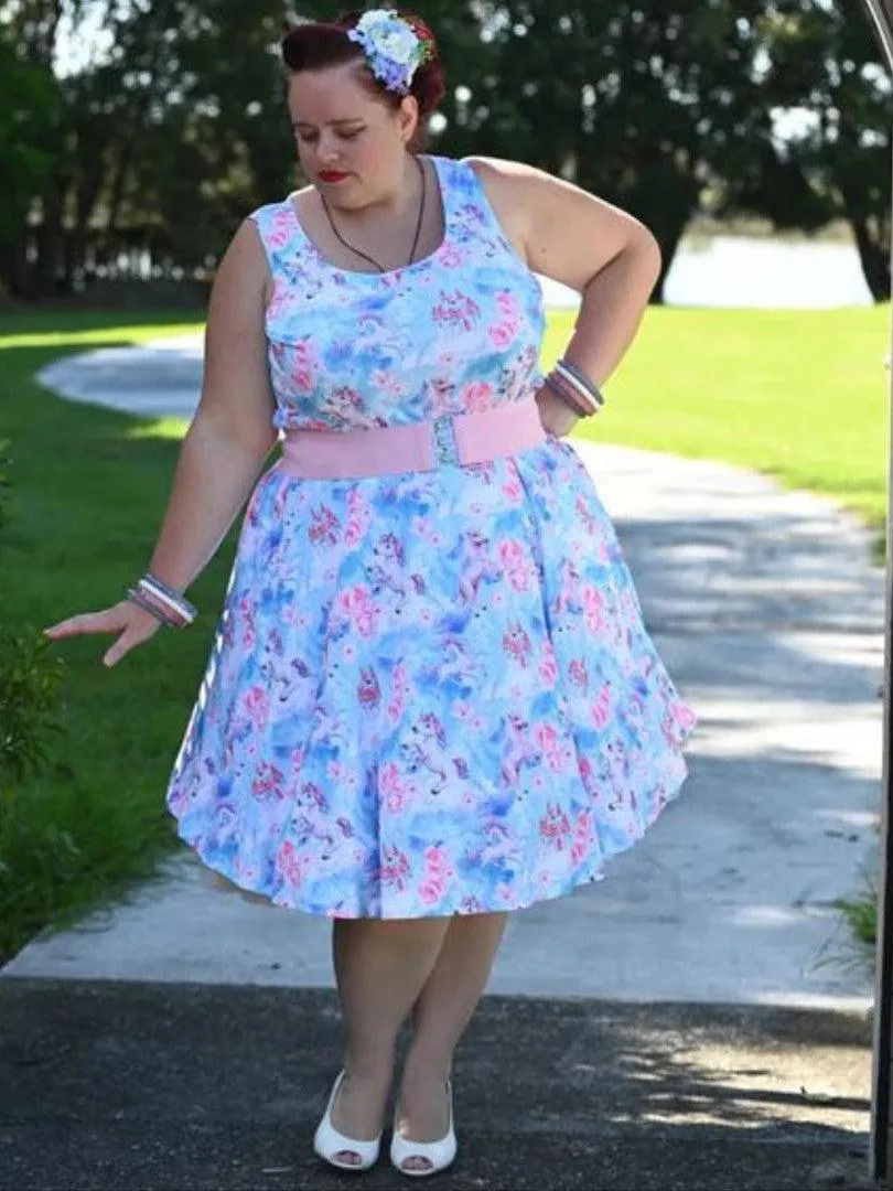 Fantasy Unicorns Knee Length Skater Dress With Pockets