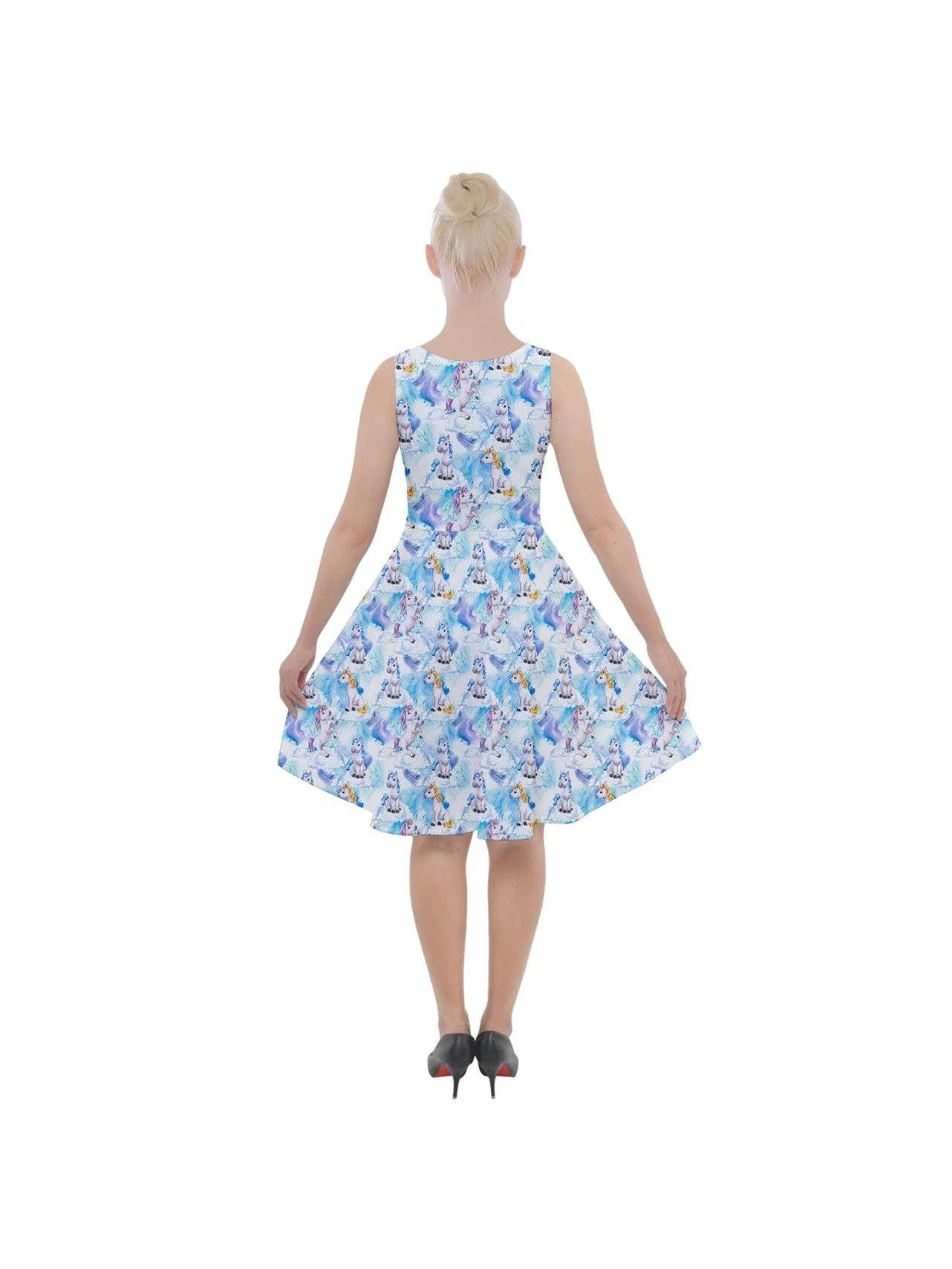 Fantasy Unicorns Knee Length Skater Dress With Pockets