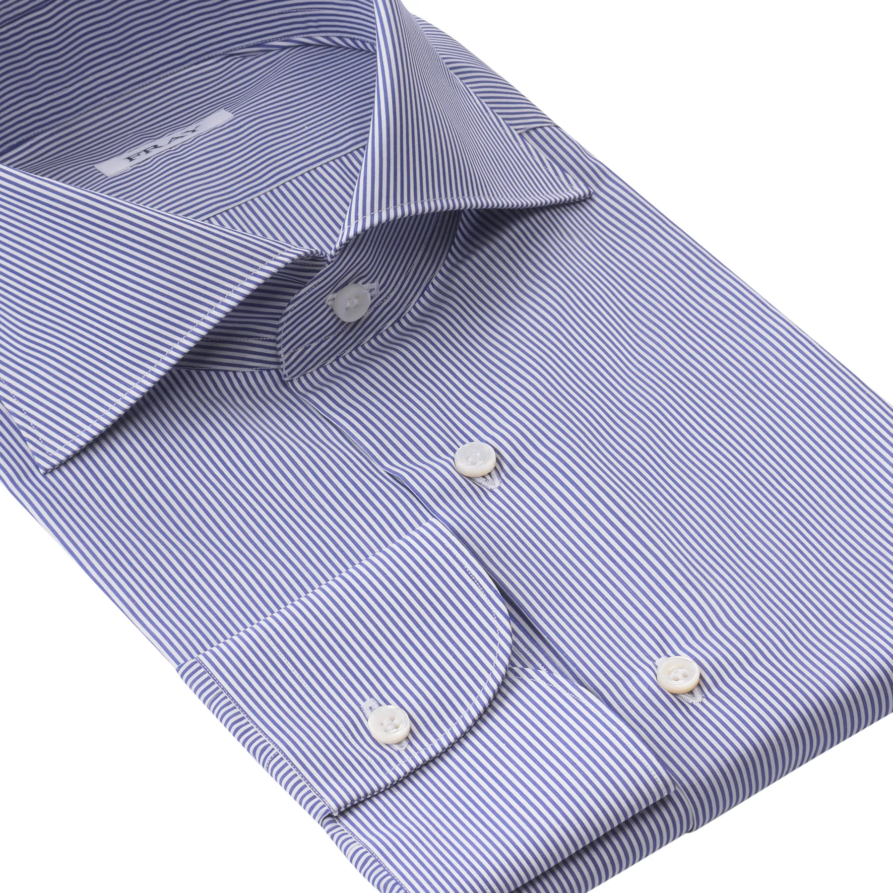 Fine Striped Cotton Shirt in Blue and White