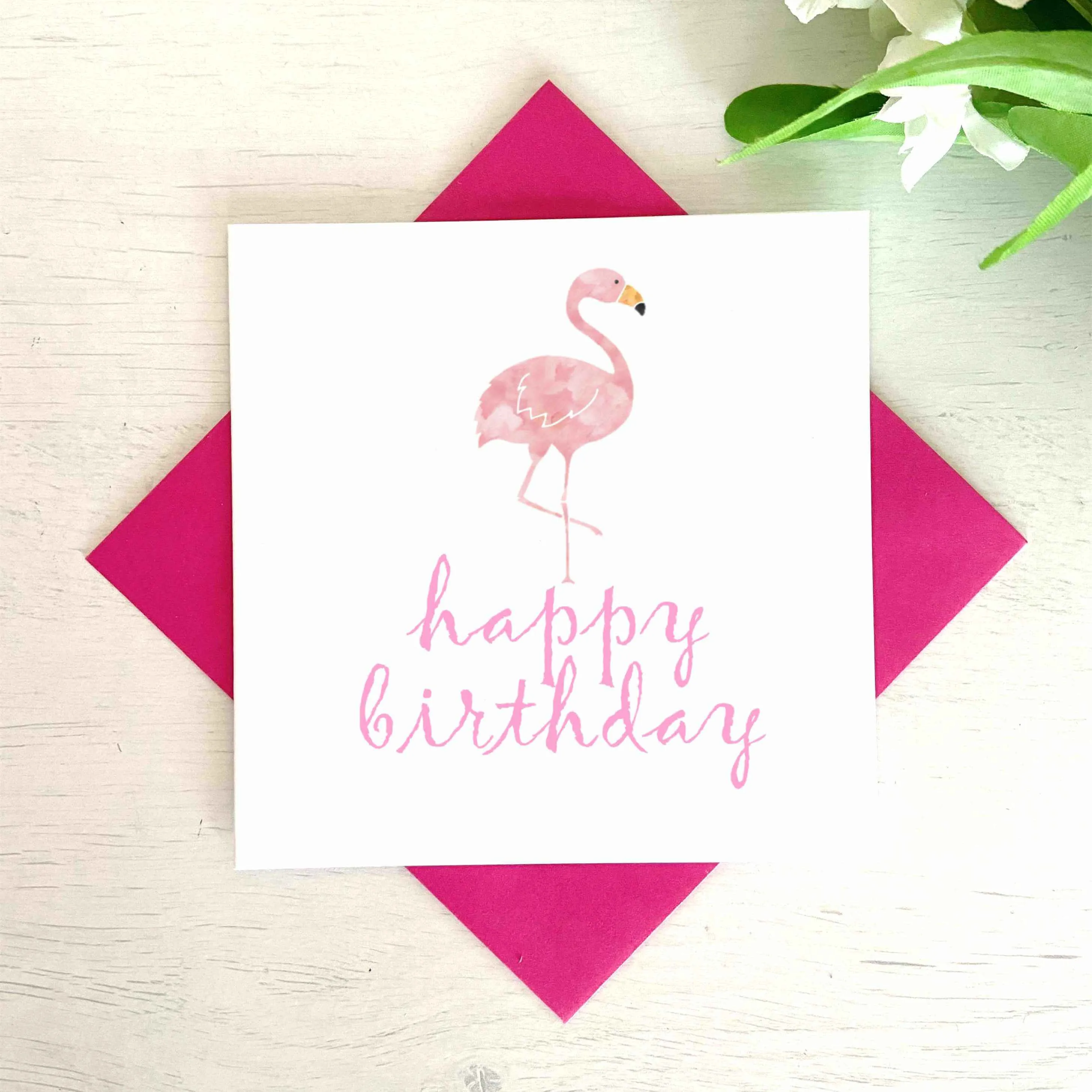 Flamingo Happy Birthday Card