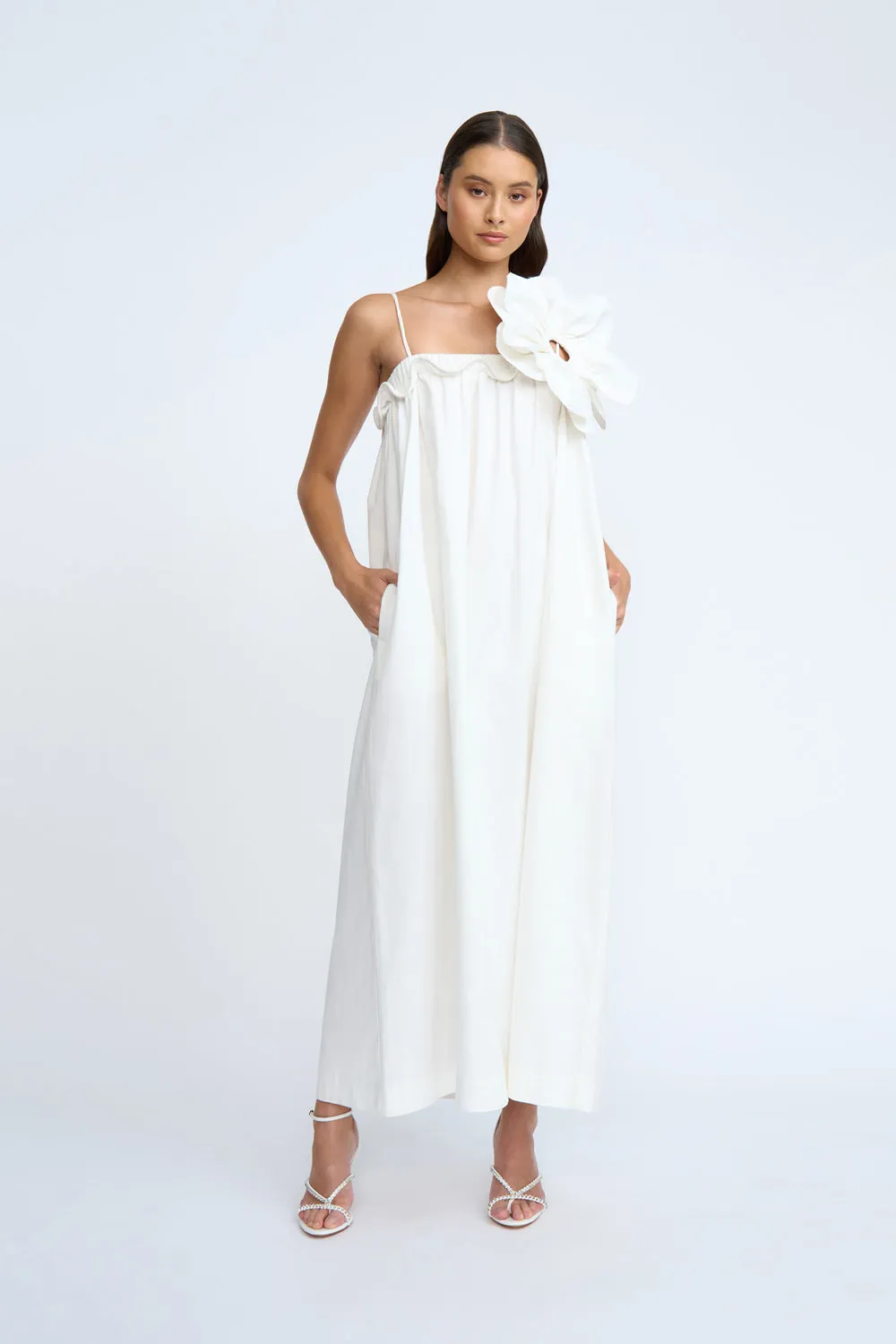 Flora Pipe Sun Dress | Final Sale - Ivory