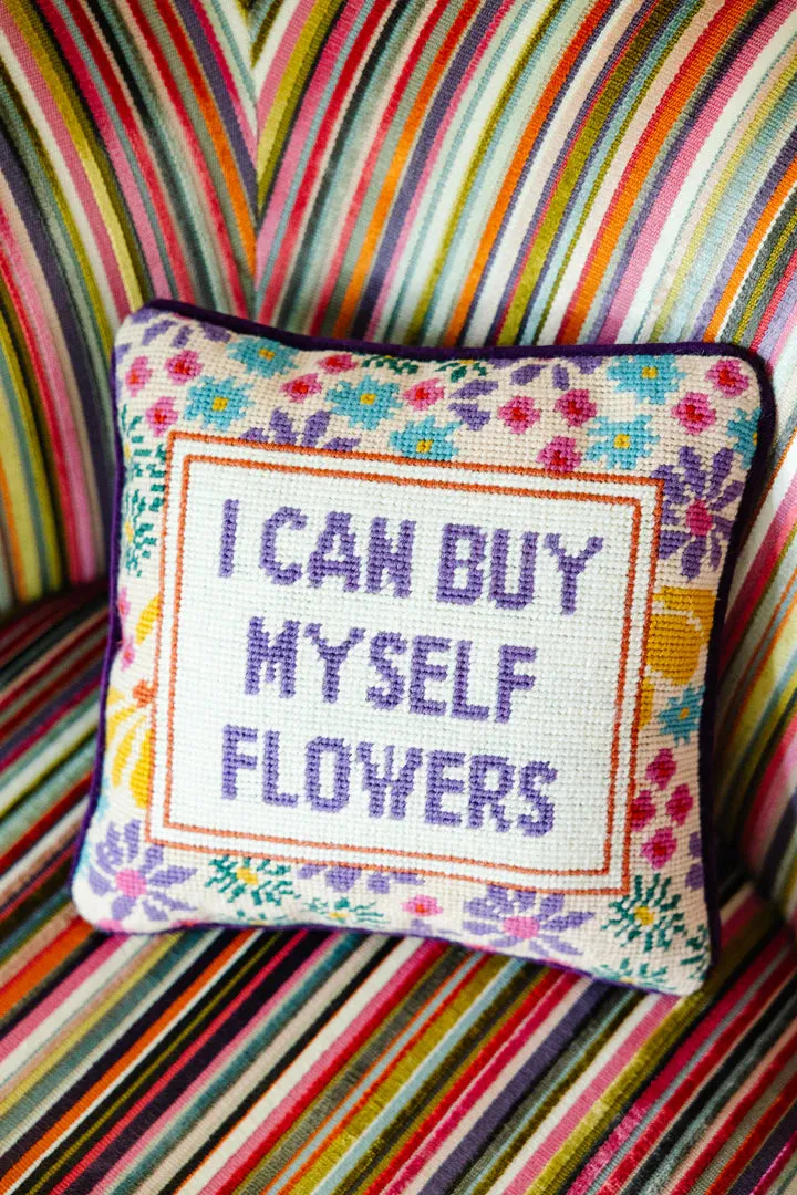 Flowers Needlepoint Pillow