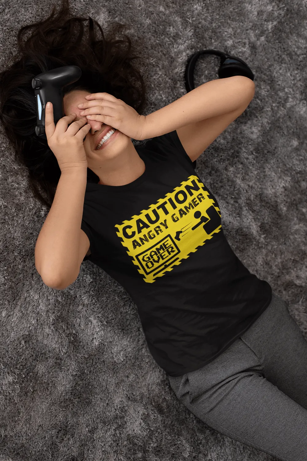 Funny Tee - Caution Angry Gamer- Funny Gamer Tee