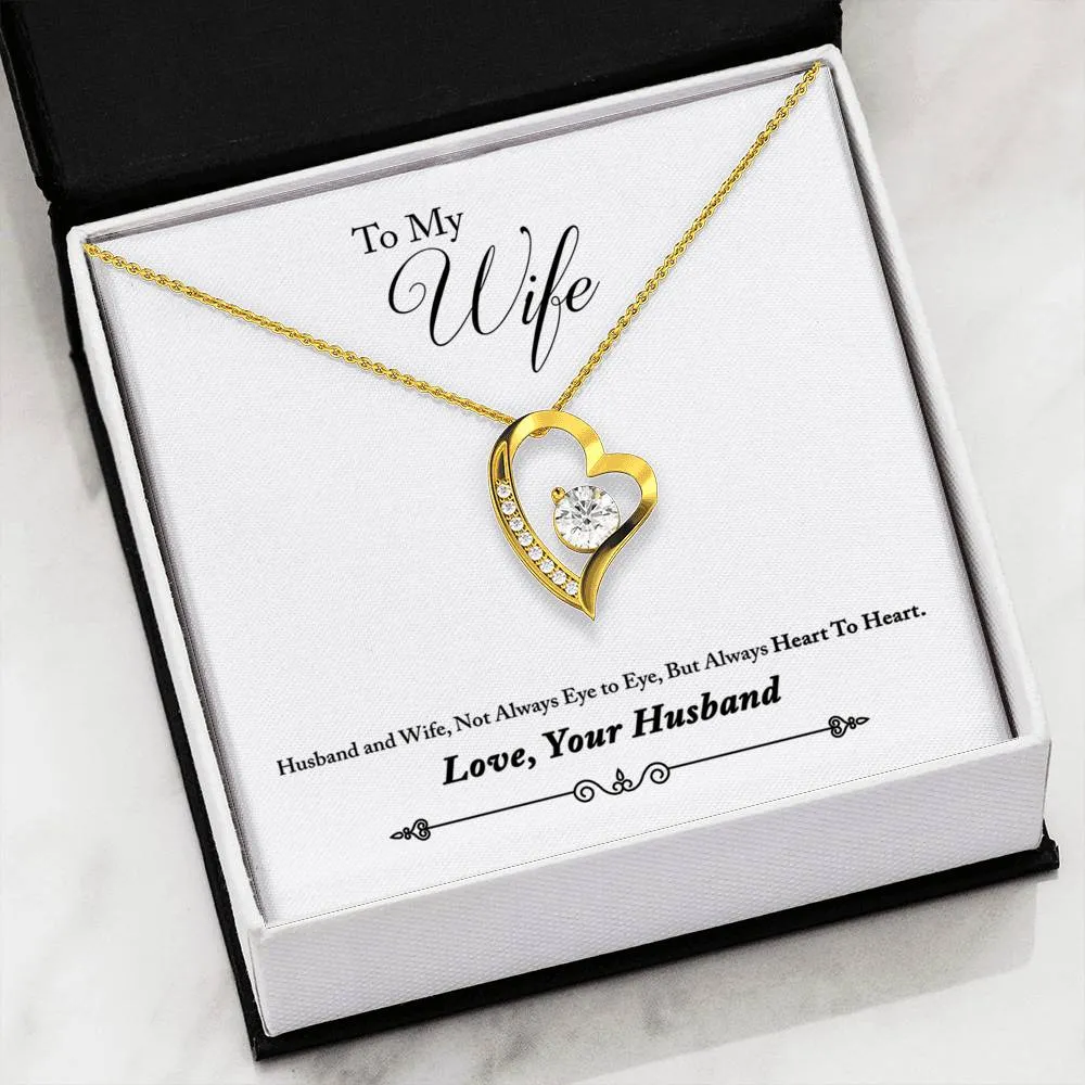 Gifts For Wife LOVE Forever Heart Necklace With Romantic "Heart To Heart" Message Card