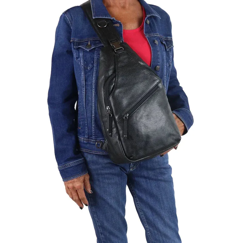 Grayson Concealed Carry Buffalo Leather Sling Bag