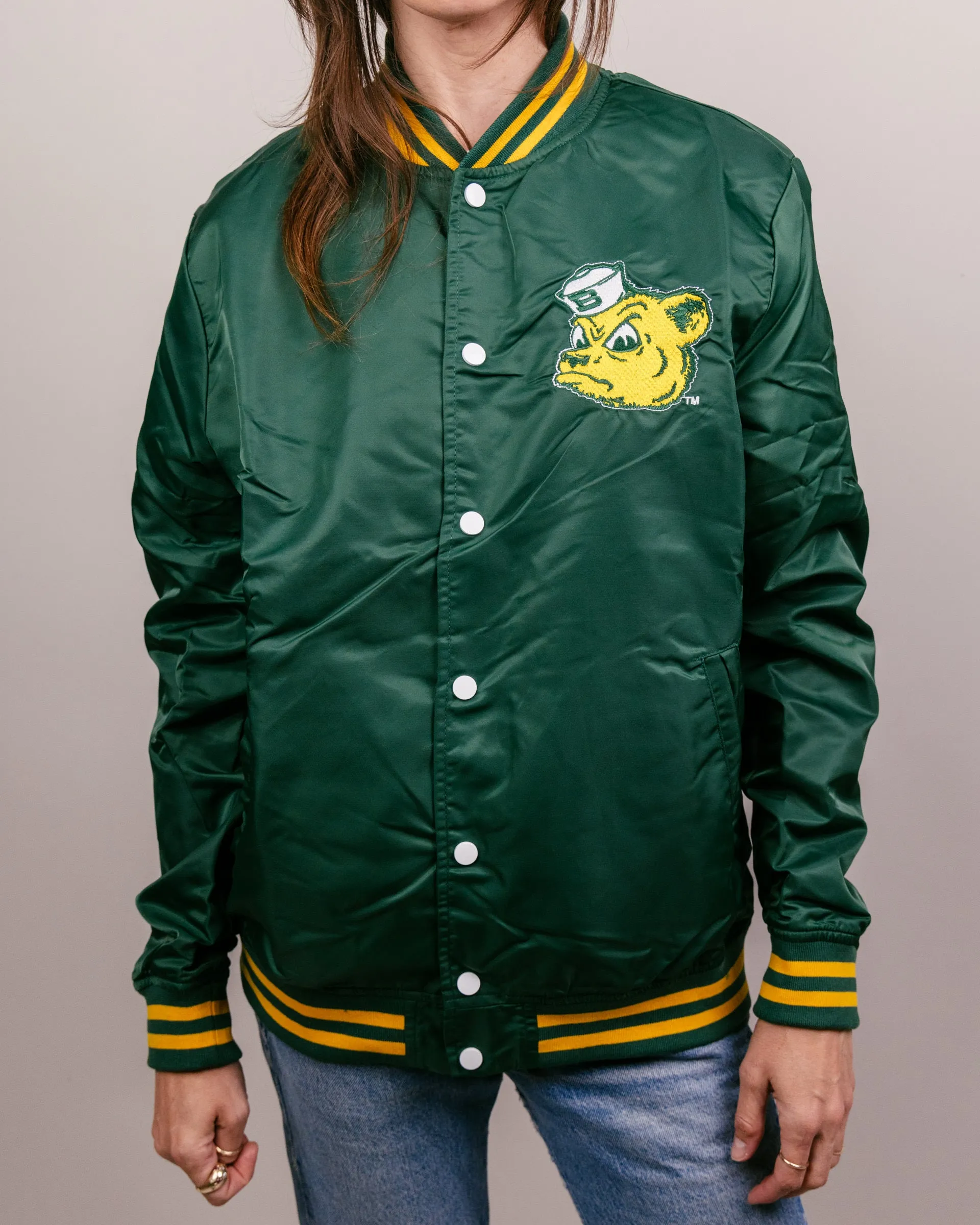 Green Baylor Sailor Bear Varsity Jacket