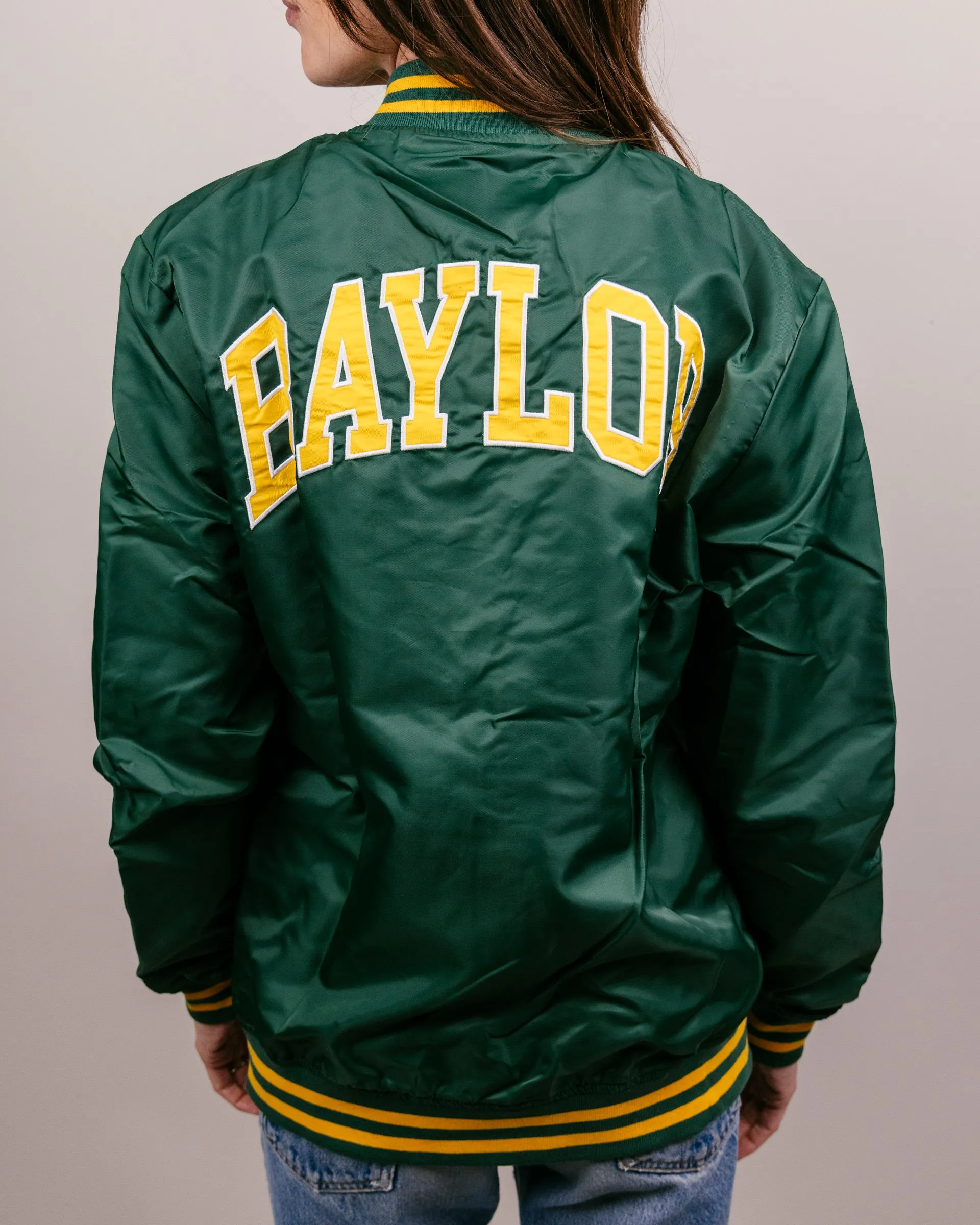 Green Baylor Sailor Bear Varsity Jacket