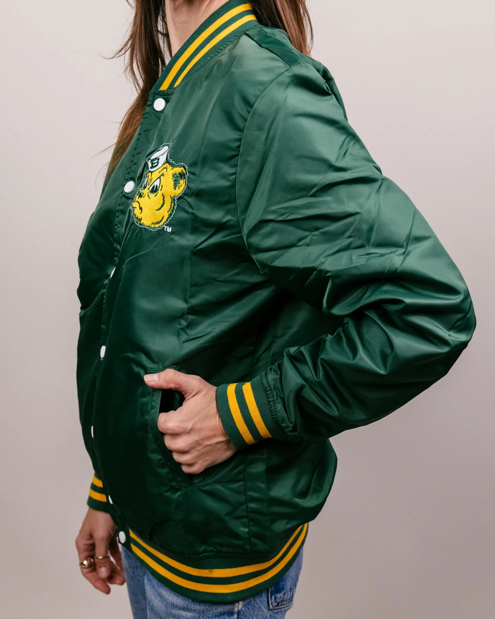 Green Baylor Sailor Bear Varsity Jacket