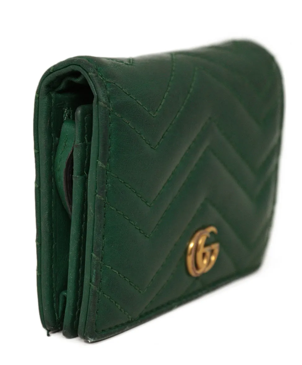 Gucci Green Quilted Leather Wallet