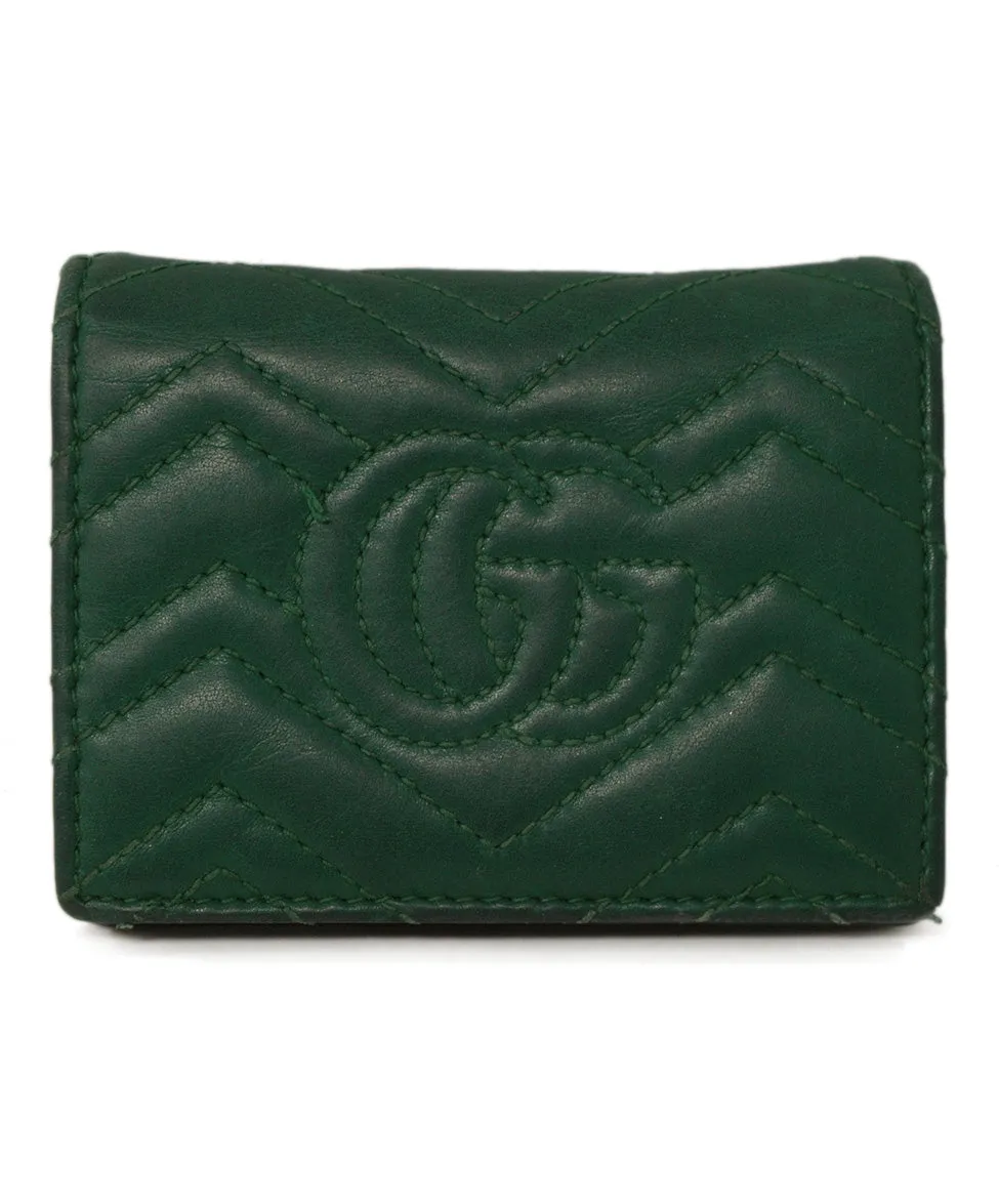 Gucci Green Quilted Leather Wallet