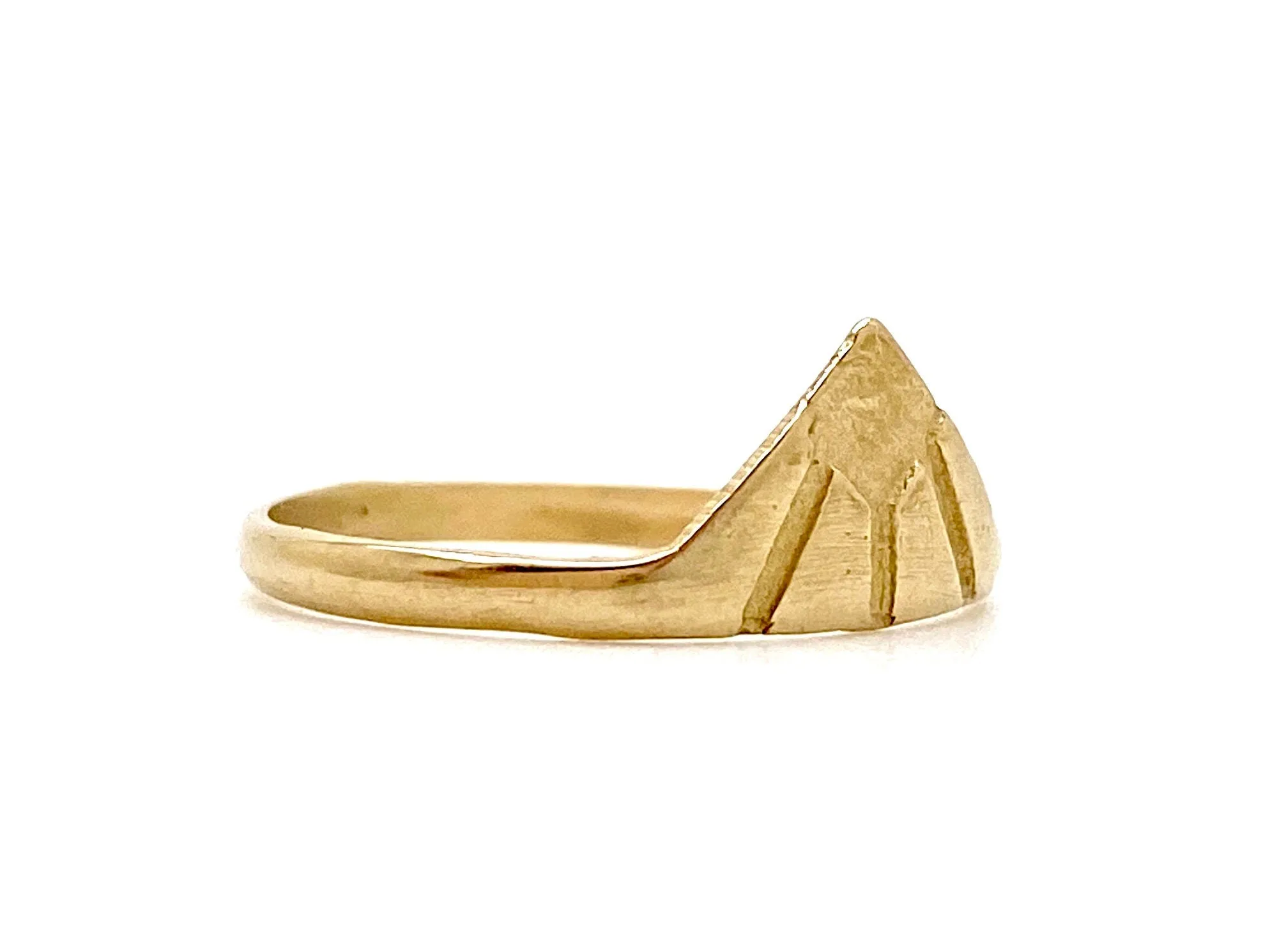 H A N D M A D E / triangle stacker / 14k yellow gold triangular stacking ring