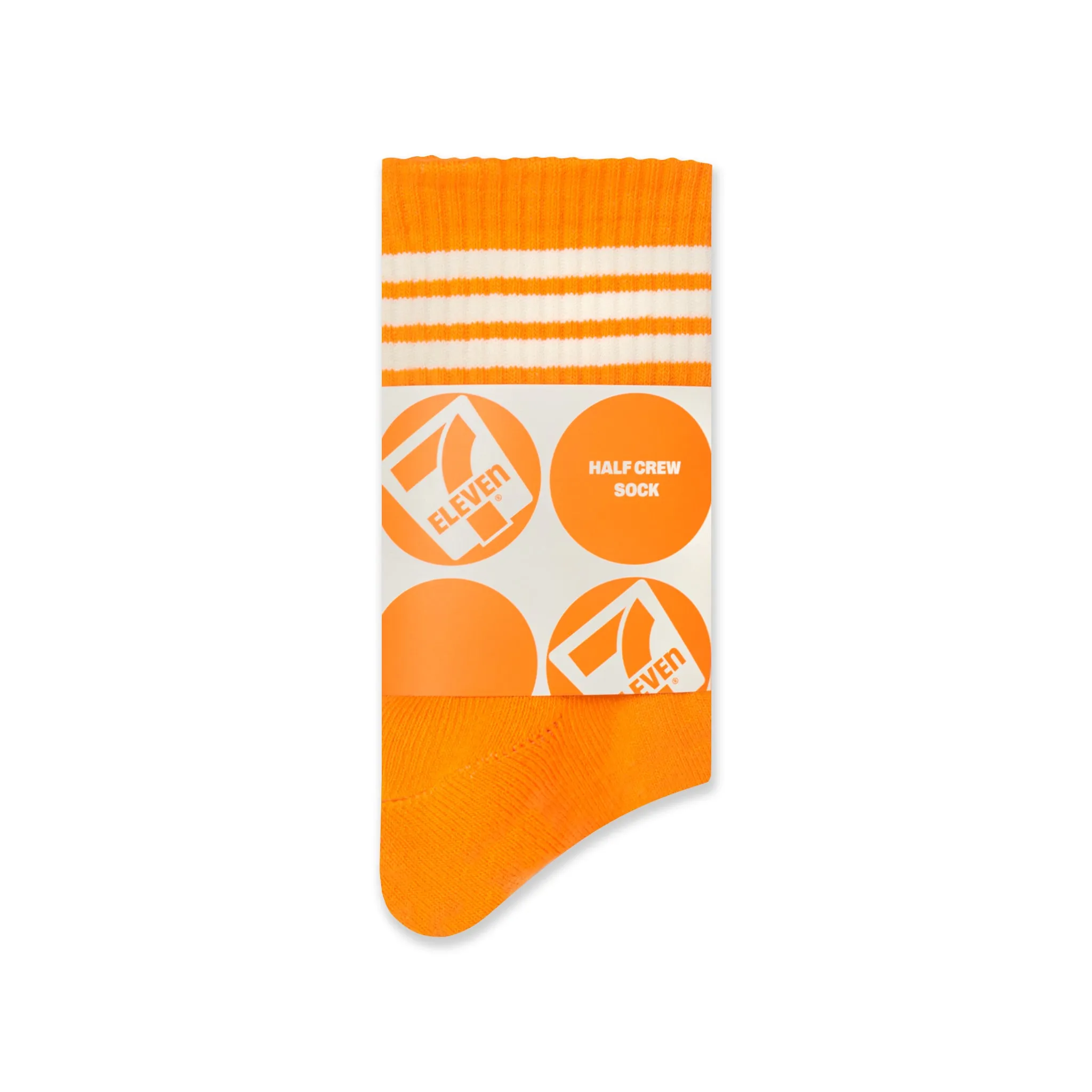 Half Crew Stripe Socks - Orange