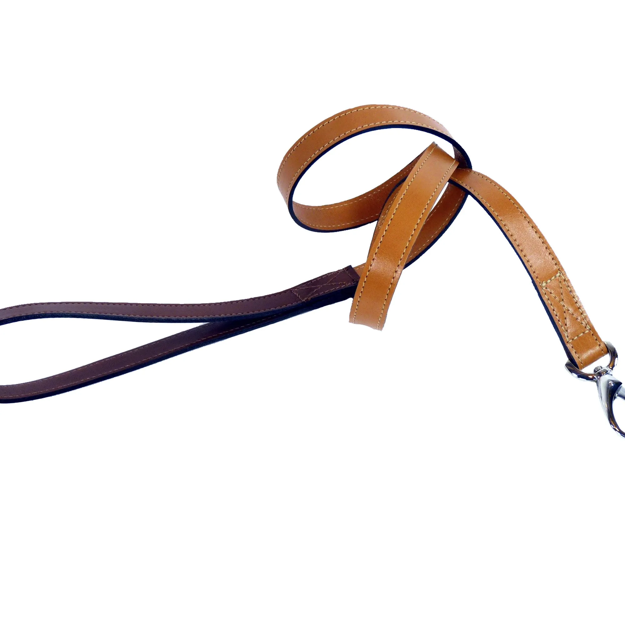 Hartman Dog Leash in Tan, Rich Brown & Nickel