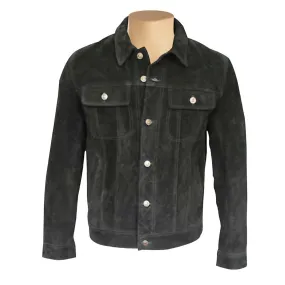 Hart's black suede trucker leather shirt