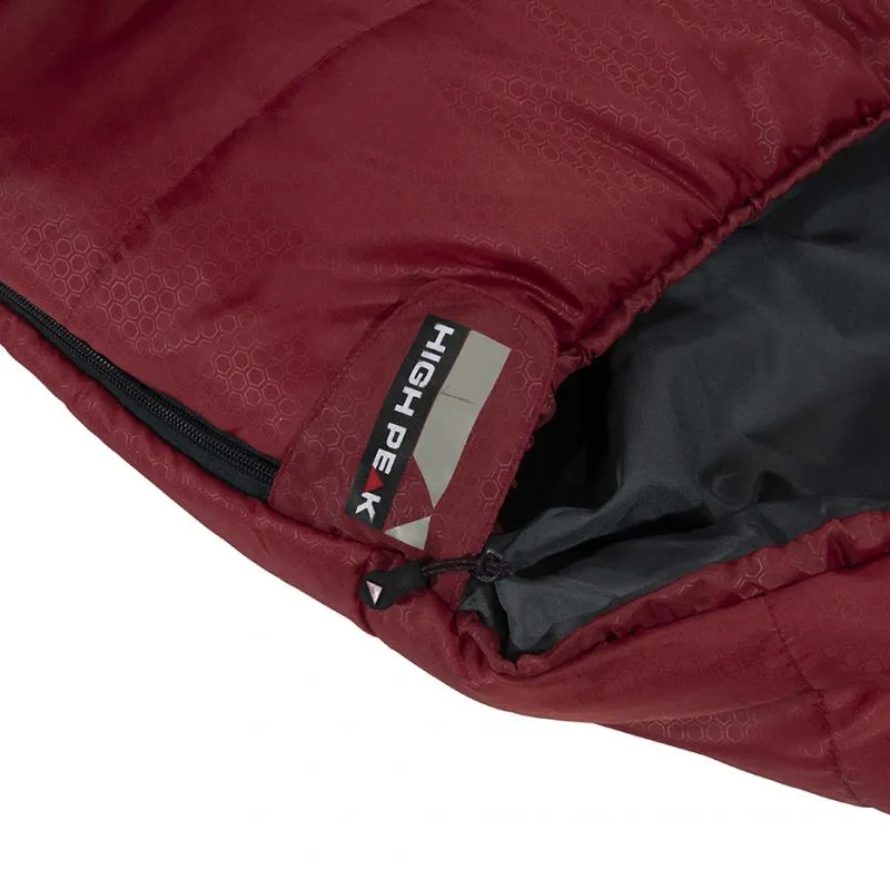 High Peak Redwood 3 Sleeping Bag 220x80x50 Cm - Burgundy/Gray