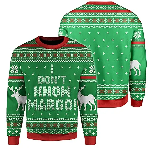 I Don't Know Margo-Why The Carpet All Wet Couple 3D All-Over Knitting Pattern Sweatshirt Fake Ugly Christmas Sweater