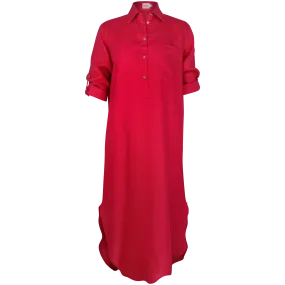 IS Melissa Maxi Shirt Dress Fushia