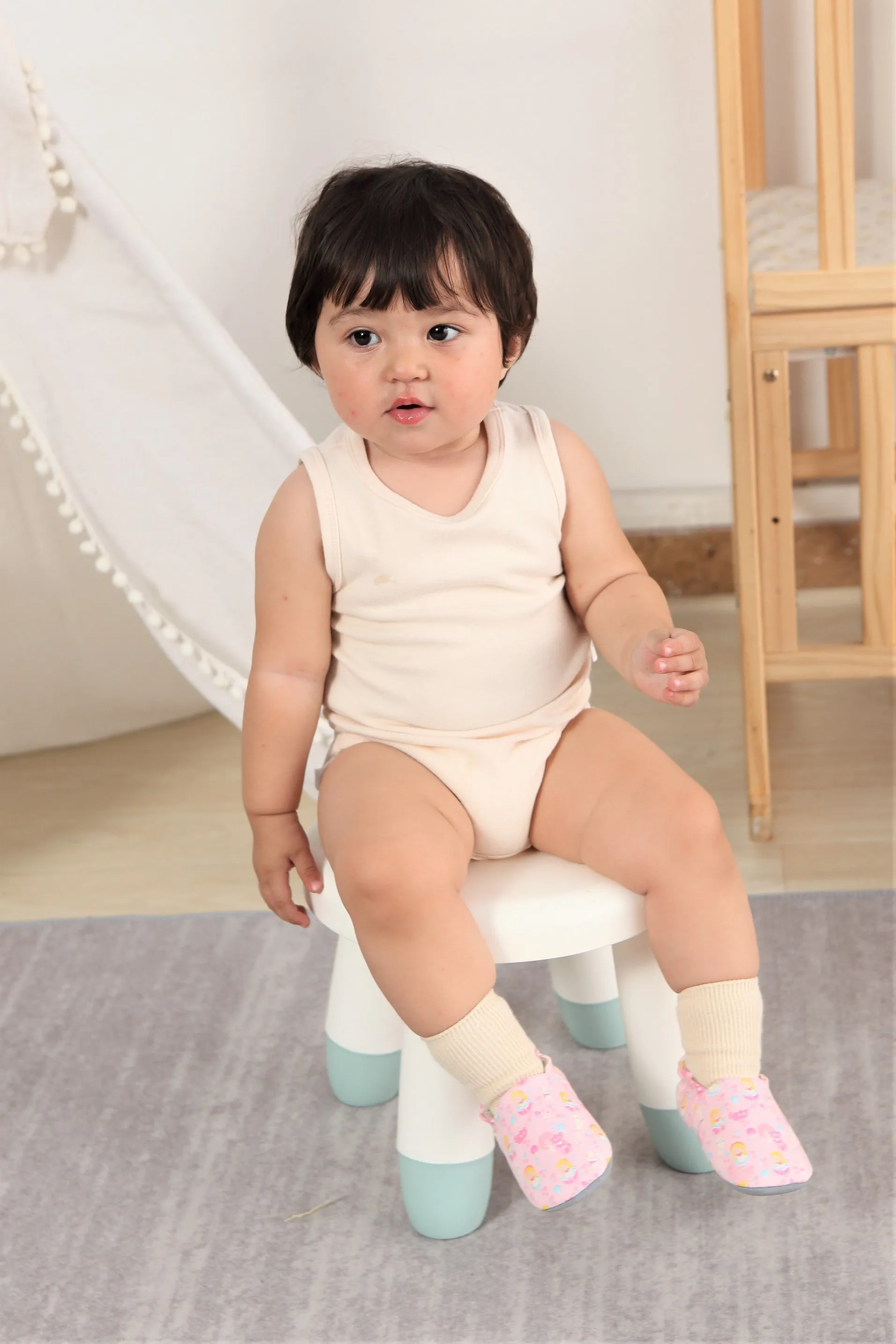 JplusJ Wonderland Pink Organic Baby Shoes 粉紅" Wonderland" 有機棉學步鞋