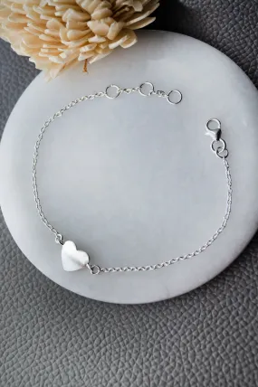 Just A Little Heart Sterling Silver Chain Bracelet